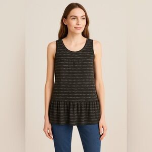 Simply Vera Vera Wang Black and Gray Relaxed Tiered Tank Top